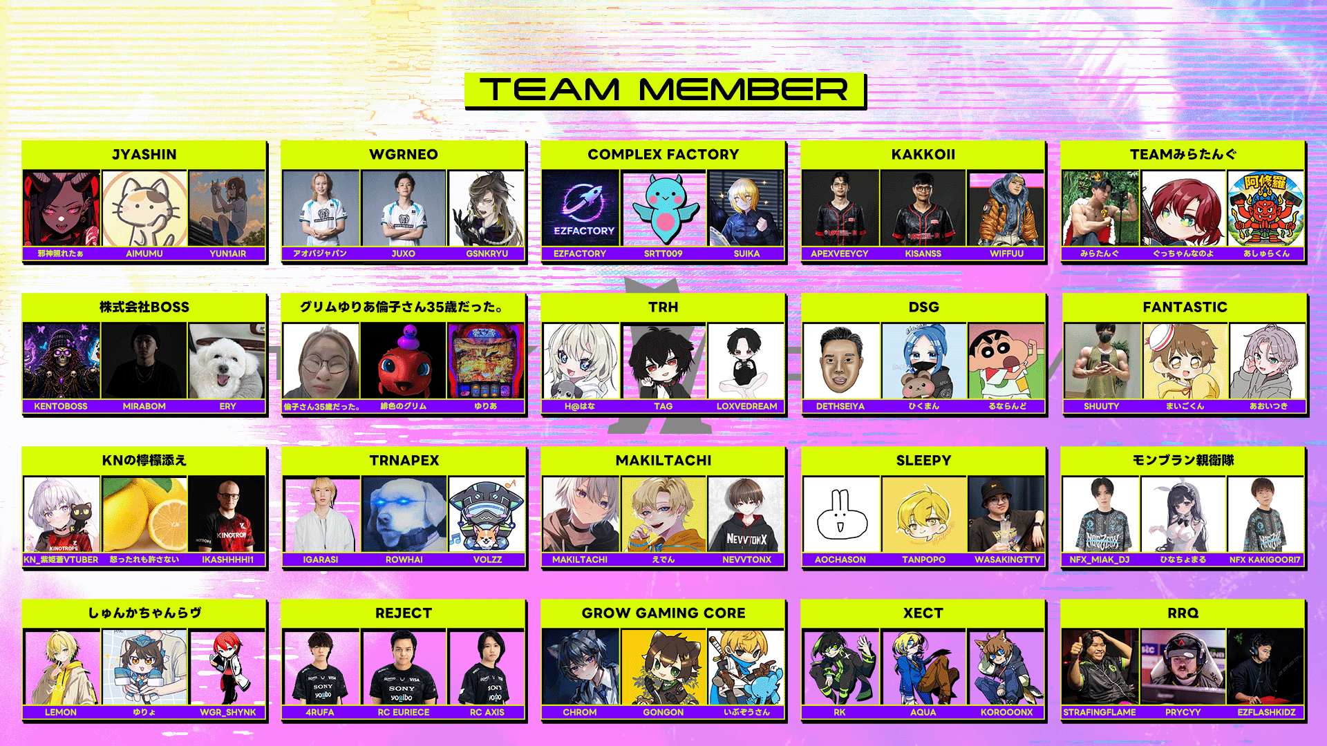 TriniTY Custom Ver.0 participating teams